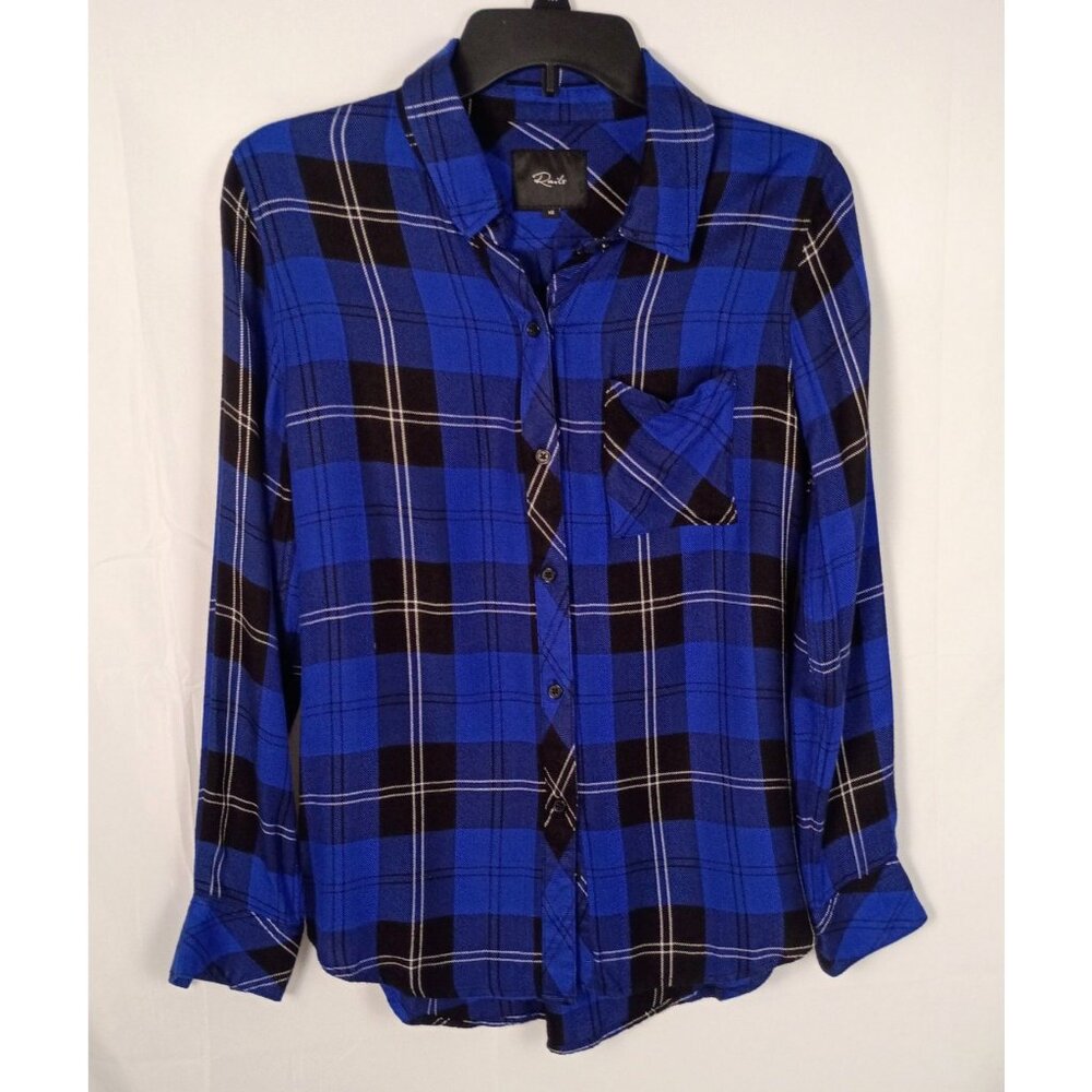 Rails Hunter Plaid Shirt XS Cobalt Tartan Button Front Long Sleeve